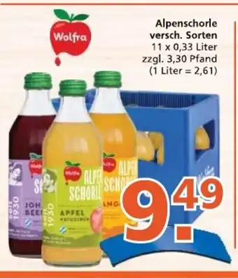 Getränke City Wolfra Alpenschorle 11*330ml Angebot