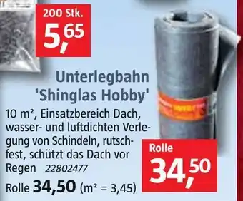 Bauhaus Unterlegbahn 'shinglas hobby' Angebot