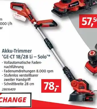 Bauhaus Einhell akku-trimmer 'ge-ct 18/28 li – solo' Angebot
