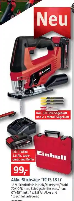 Bauhaus Einhell akku-stichsäge 'tc-js 18 li' Angebot