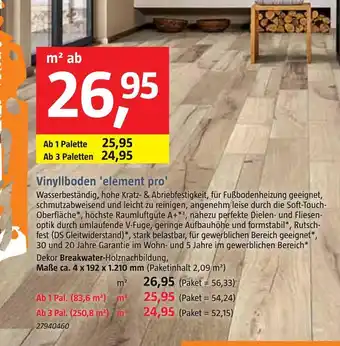 Bauhaus Vinylboden 'element pro' Angebot