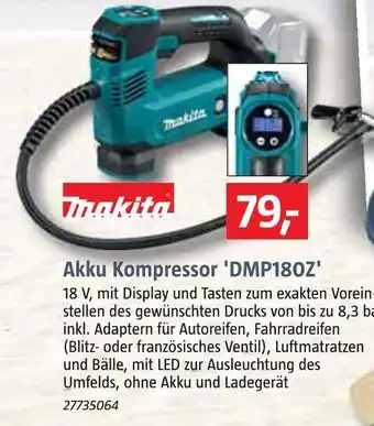 Bauhaus Makita akku kompressor 'dmp180z' Angebot