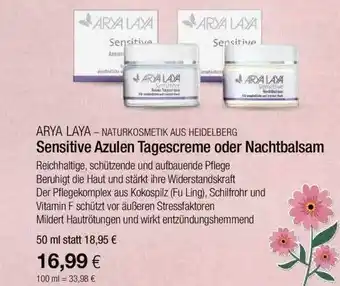 Vitalia Arya Laya Sensitive Azulen Tagescreme Oder Nachtbalsam Angebot