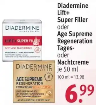 Rossmann Diadermine Lift+Super Filler oder Age Supreme Regeneration Tages oder Nachtcreme 50ml Angebot