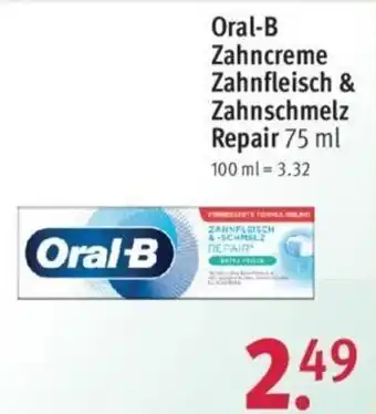 Rossmann Oral-B Zahncreme Zahnfleisch & Zahnschmelz Repair 75ml Angebot