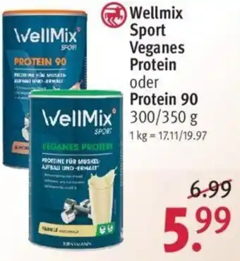 Rossmann Wellmix Sport Veganes Protein oder Protein 90, 300/350g Angebot