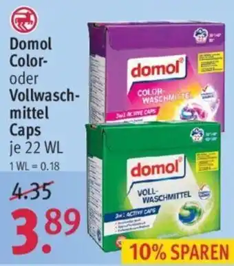 Rossmann Domol Color oder Vollwaschmittel Caps 22 WL Angebot