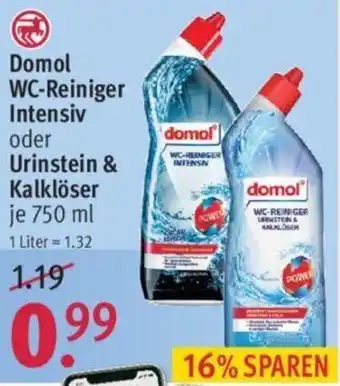 Rossmann Domol WC Reiniger Intensiv oder Urinstein & Kalklöser 750 ml Angebot