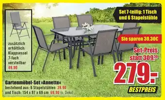 B1 Discount Baumarkt Gartenmöbel Set Annette Angebot