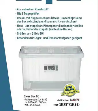 METRO Clear Box 60 L Angebot