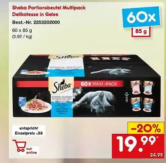 Netto Marken-Discount Sheba Portionsbeutel Multipack Delikatesse In Gelee Angebot