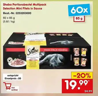 Netto Marken-Discount Sheba Poritionsbeutel Multipack Selection Mini Filets In Sauce Angebot