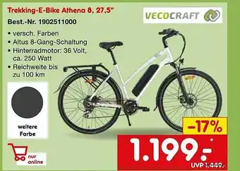 Netto Marken-Discount Vecocraft Trekking-e-bike Athena 8 27,5 Angebot