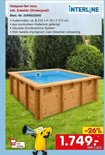 Netto Marken-Discount Interline Holzpool-set Java Inkl. Zubehör (kinderpool) Angebot