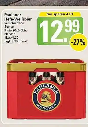 WEZ Paulaner Hefe-weißbier Angebot