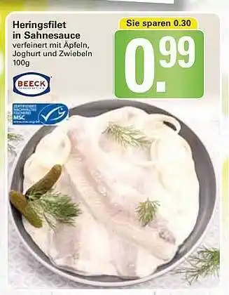 WEZ Heringsfilet In Sahnesauce Beeck Angebot