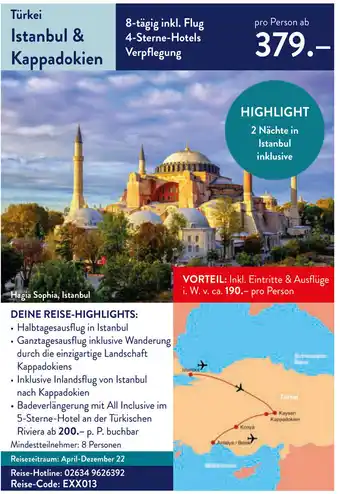 Aldi Süd Reisen Türkei Istanbul & Kappadokien Angebot