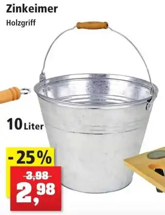 Thomas Philipps Zinkeimer Holzgriff 10 Liter Angebot