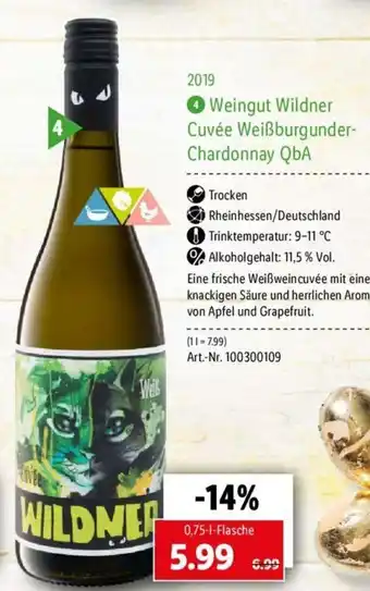 Lidl Weingut Wildner Cuvée Weiẞburgunder Chardonnay QbA Angebot