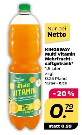 NETTO KingsWay Multi Vitamin Mehrfruchtsaftgetrank 1.5L Angebot