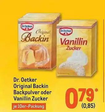 METRO Dr Oetker Original Backing Backpulver Oder Vanillin Zucker Angebot