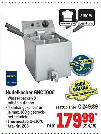 METRO Metro Professional Nidelkocher Gnc1008 Angebot