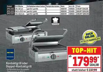 METRO Metro Professional Kontaktgrill Oder Doppel-kontaktgrill Angebot