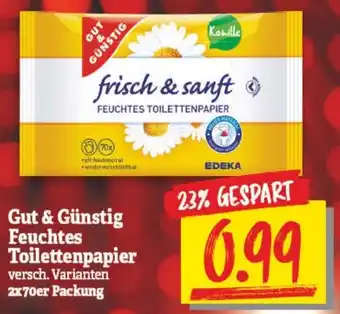 NP Discount Gut & Günstig Feuchtes Toilettenpapier 2x70er Packung Angebot