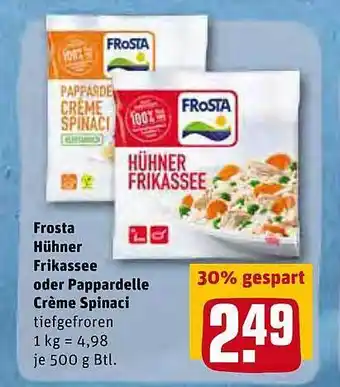 REWE Frosta Hühner Frikassee Oder Pappardelle Creme Spinaci Angebot