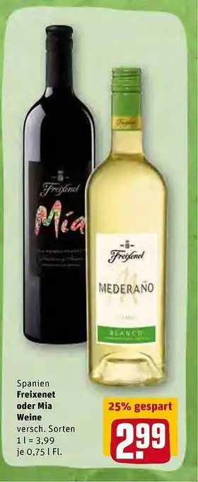 REWE Spanien Freixenet Oder Mia Weine Angebot