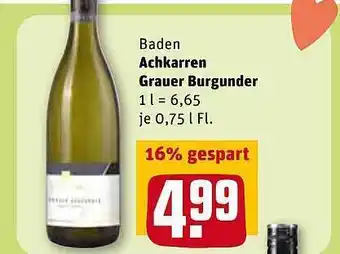 REWE Baden Achkarren Grauer Burgunder Angebot