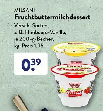 Aldi Süd Milsani Fruchtbuttermilchdessert Angebot