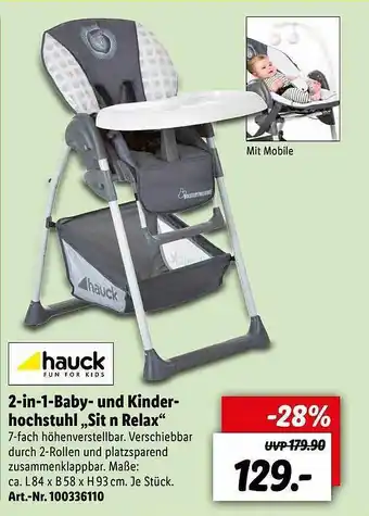 Lidl 2-in-1-baby- Und Kinder-hochstuhl „sit N Relax” Hauck Angebot