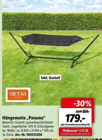 Lidl Siena Hängematte „panama“ Angebot