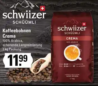 Meyer's Frischemarkt Schwiizer Schüümli Kaffeebohnen Crema 1kg Packung Angebot