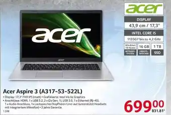 Selgros Acer Aspire 3 A317-53-522l Angebot