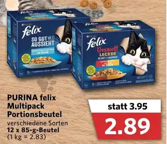 Combi Purina Felix Multipack Portionsbeutel 12x85g Beutel Angebot