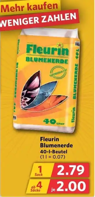 Combi Fleurin Blumenerde 40L Beutel Angebot