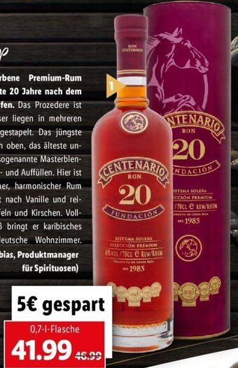 Lidl Ron Centenario Fundaciön Rum, 20 Jahre Angebot