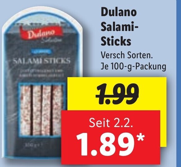 Dulano Salami Sticks Angebot bei Lidl
