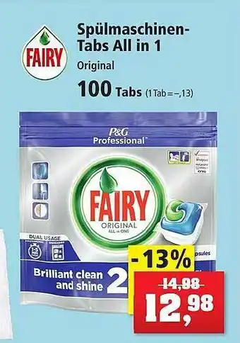 Thomas Philipps Fairy Spülmaschinen-tabs All In 1 Angebot