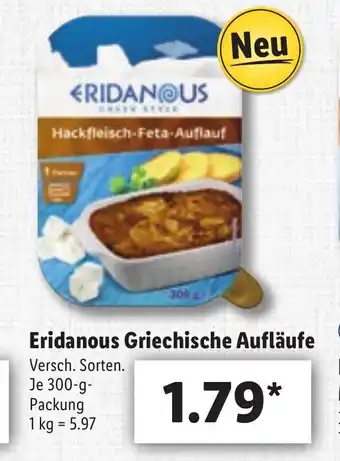 Lidl Eridanous Griechische Aufläufe  300g Angebot