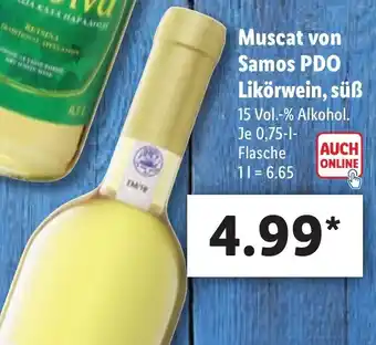 Lidl Muscat von Samos PDO Likörwein, Süẞ Je 0,75-I Angebot