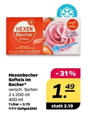 NETTO Hexenbecher Softeis im Becher 2*200ml Angebot