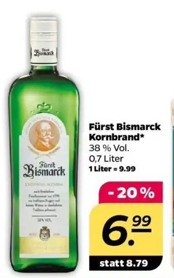 NETTO Furst Bismarck Kornbrand 700ml Angebot