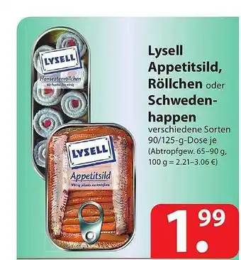 Famila Nord Ost Lysell Appetitsild Röllchen Oder Happen Angebot