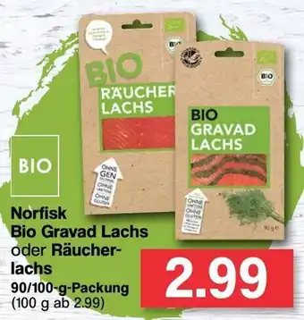 Famila Nord West Norfisk Bio Gravad Lachs oder Räucherlachs 90/100g Packung Angebot