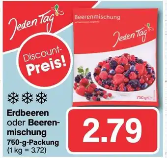 Famila Nord West Jeden Tag Erdbeeren oder Beerenmischung 750g Packung Angebot