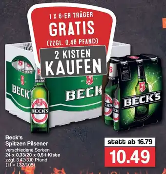 Famila Nord West Beck's Spitzen Pilsener 24x0,33L / 20x0,5L Angebot