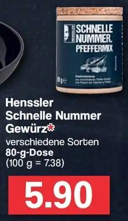 Famila Nord West Henssler Schnelle Nummer Gewürz 80g Dose Angebot